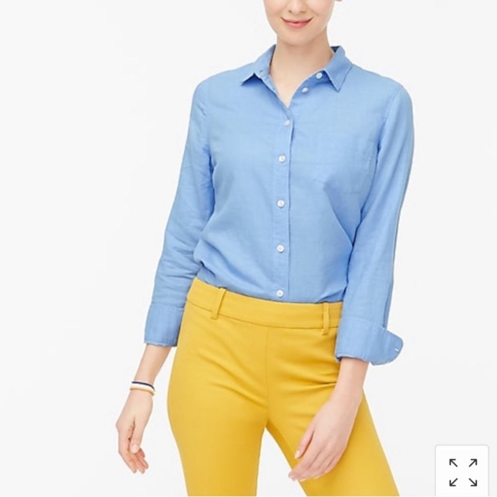 NWT J.Crew Factory Petite Linen-Cotton Shirt